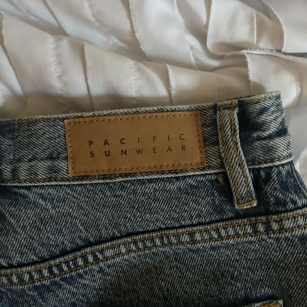 Pacsun Eco Medium Blue Ripped High Waisted Straight Leg Jean